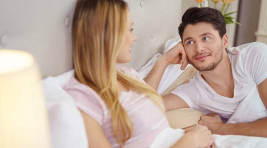 Couple having an intimate conversation